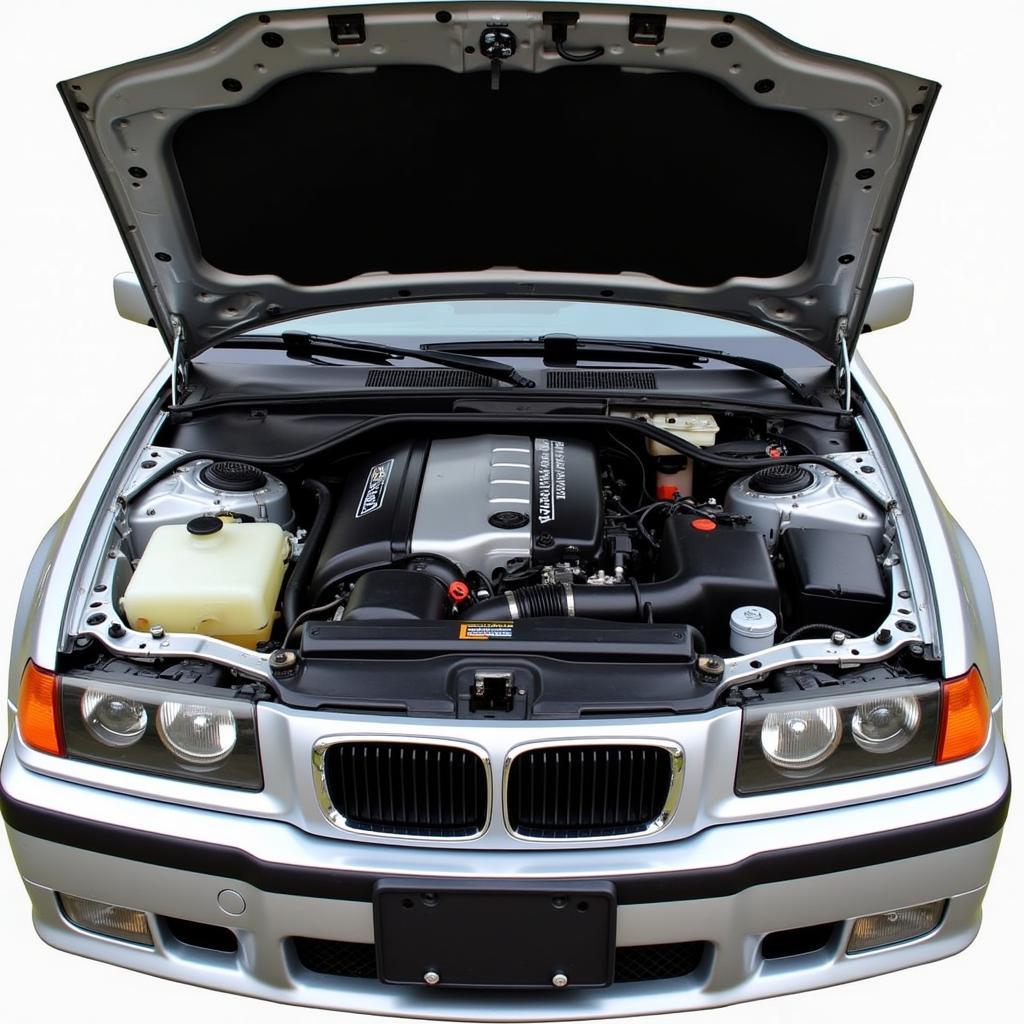 2002 BMW 325i engine compartment overview