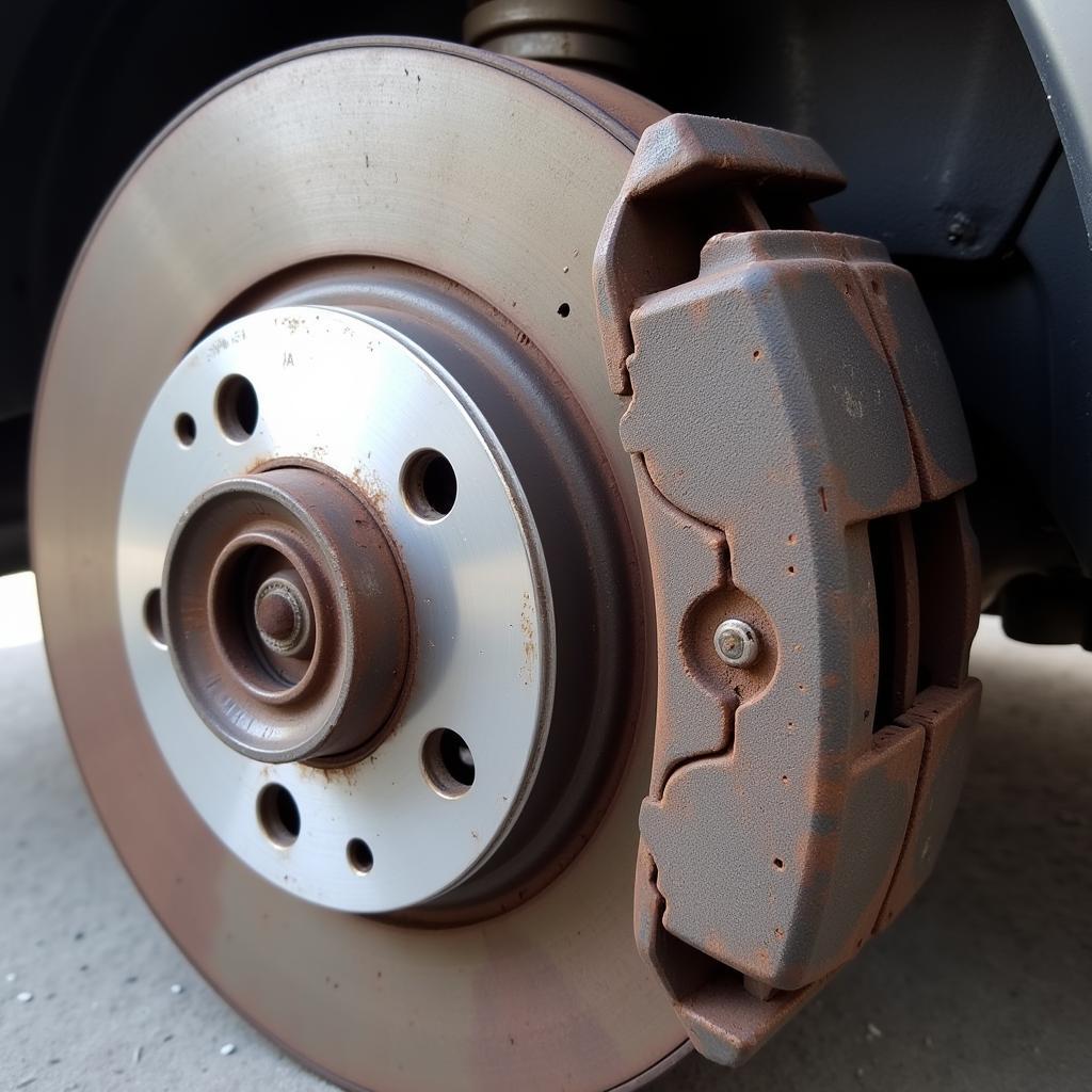 Worn brake pads on a 2003 Buick Rendezvous