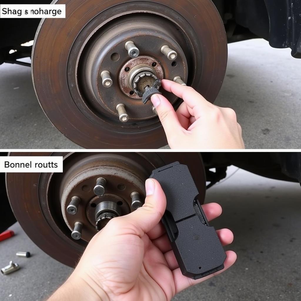 Replacing brake pads on an Audi A4