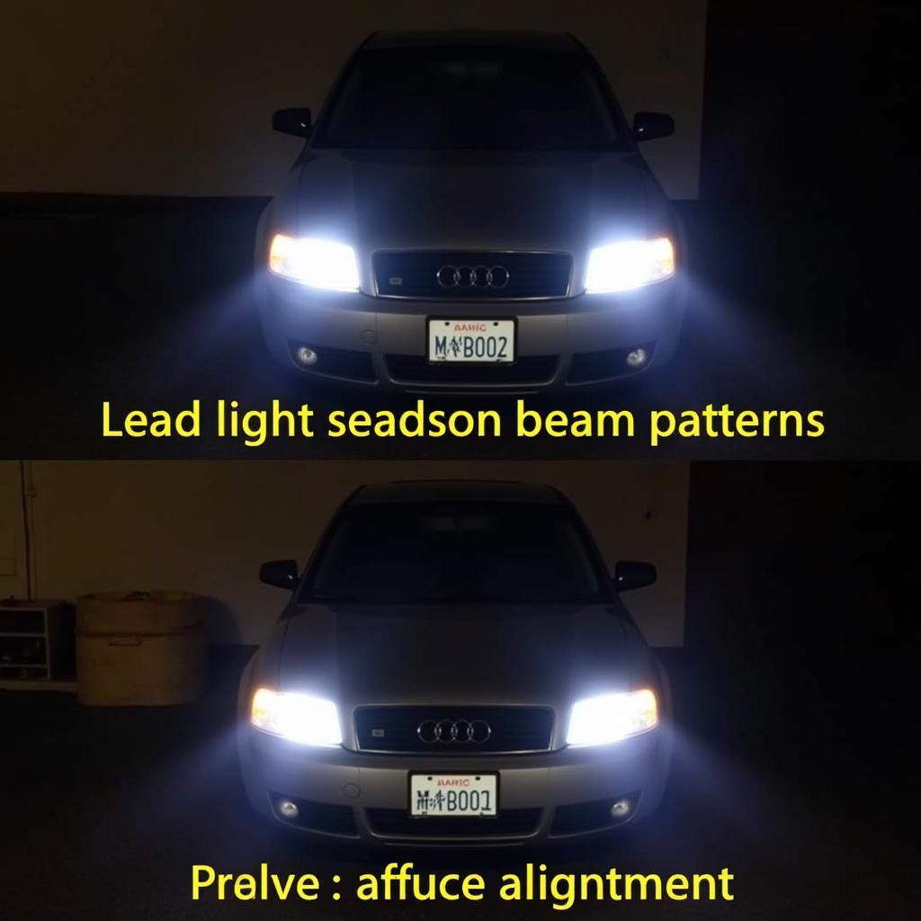 Audi A4 Headlight Beam Pattern Adjustment on a Wall