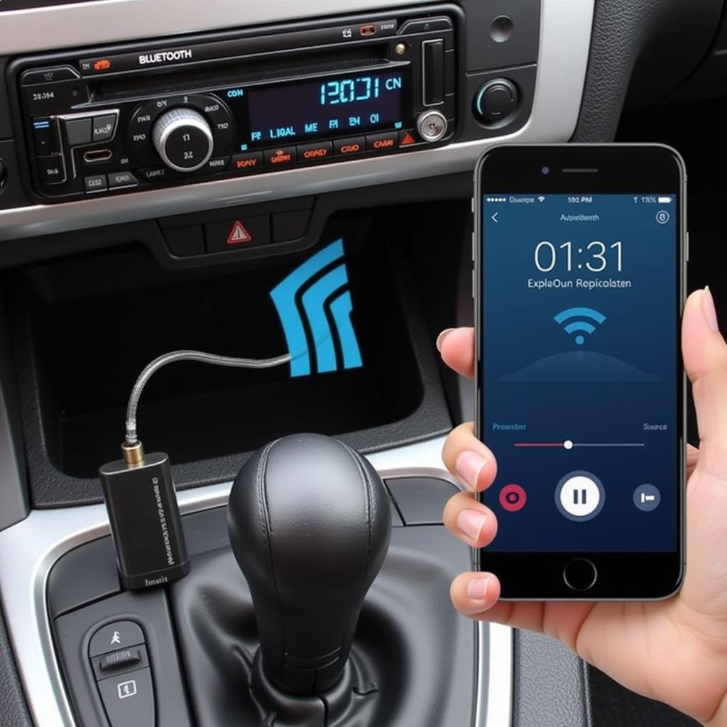 Bluetooth Adapter Connected to Car Radio