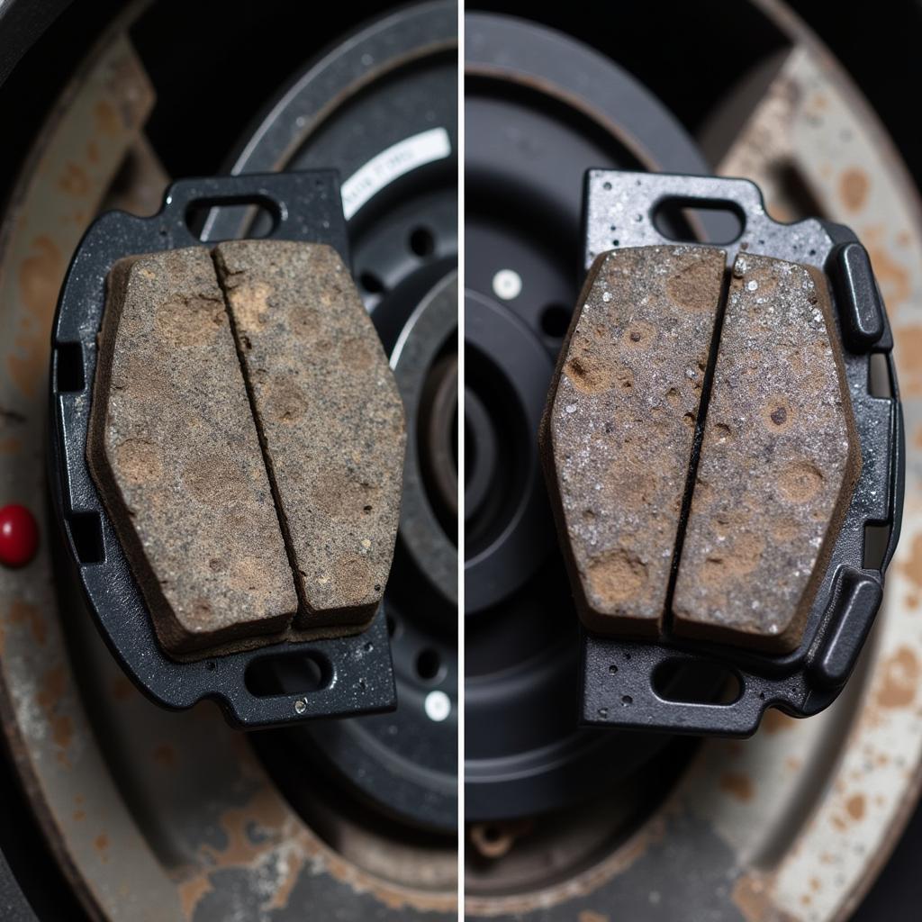 Worn Brake Pads on a BMW 5 Series