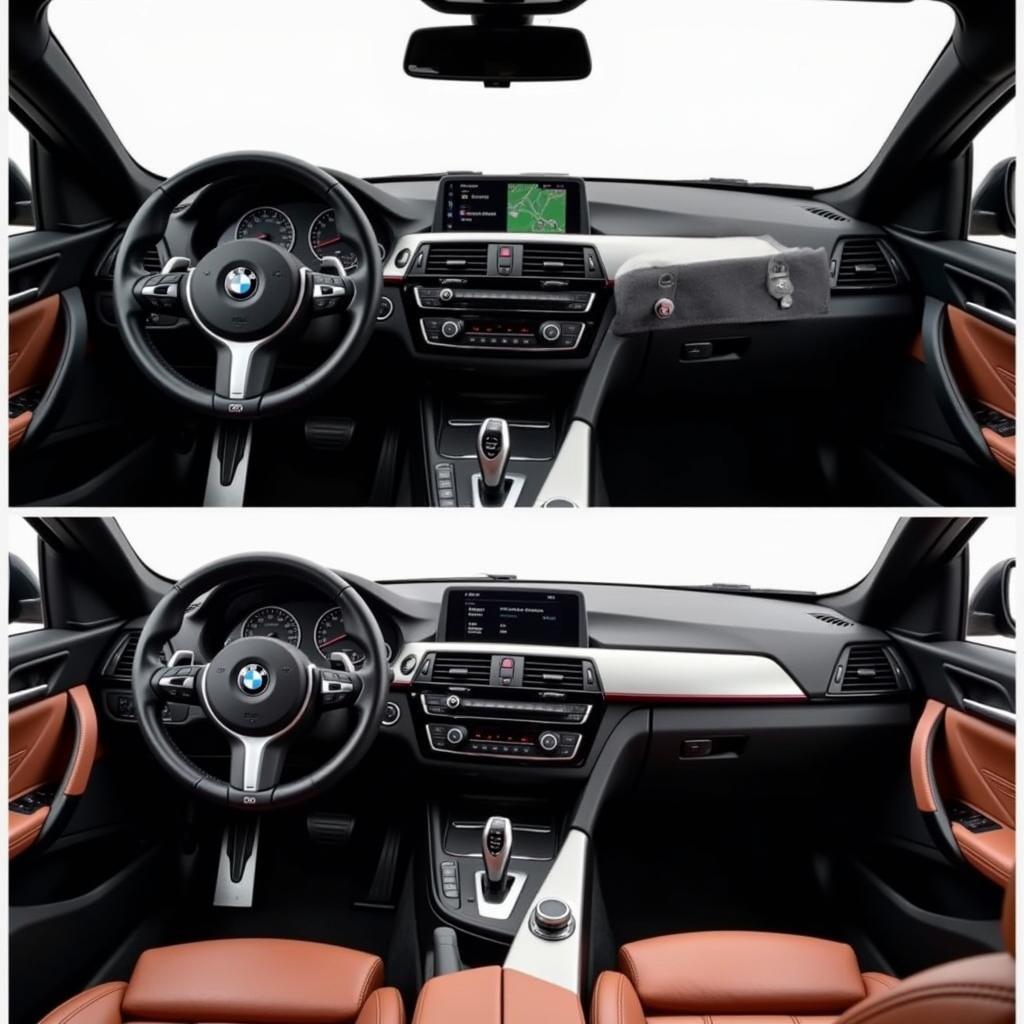 Finished BMW Audio Upgrade: The interior of a BMW showcasing a newly installed premium audio system.