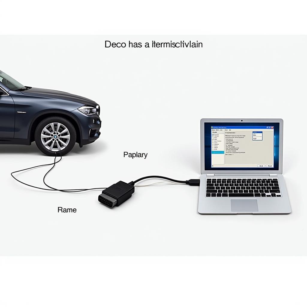 BMW FRM R270 Remote Repair Process: Laptop Connected to Car