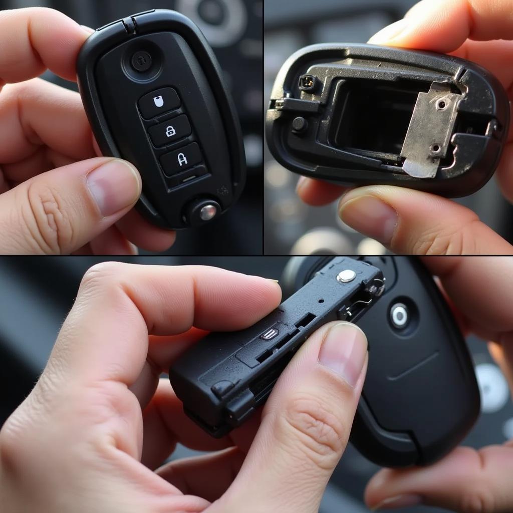 Inspecting a BMW Key Fob for Damage