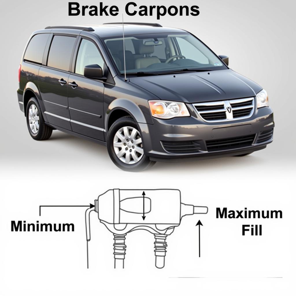 Checking the brake fluid reservoir in a 2008 Grand Caravan