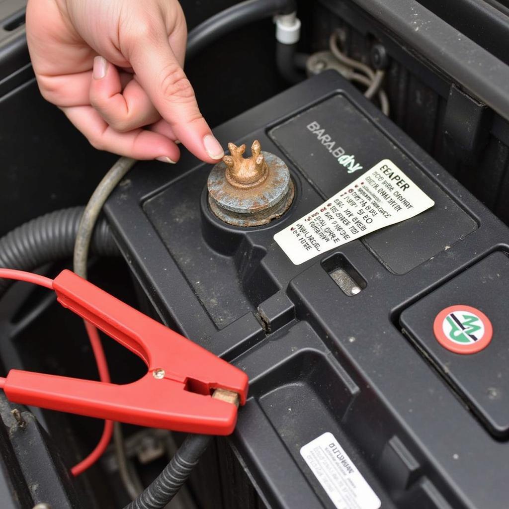 Car battery corrosion preventing the engine from starting