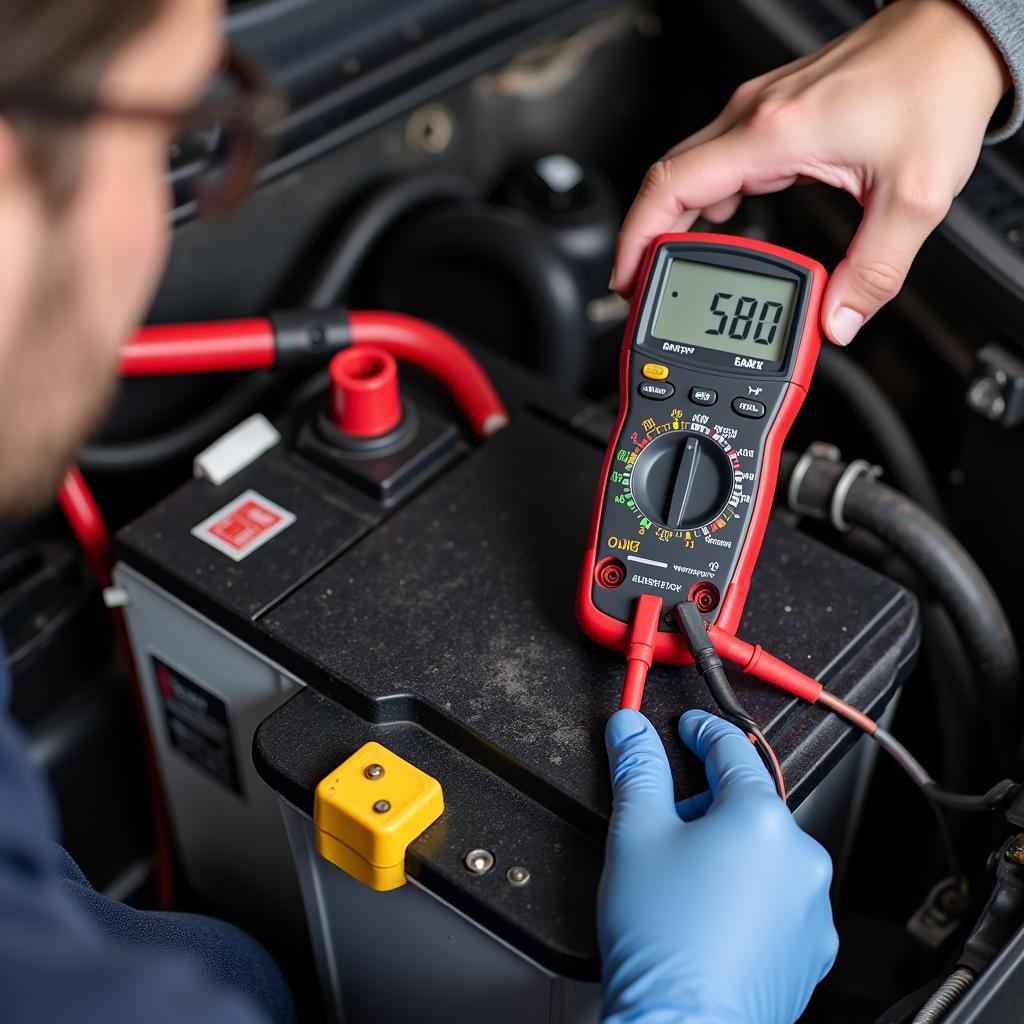 Testing Car Battery Voltage with a Multimeter