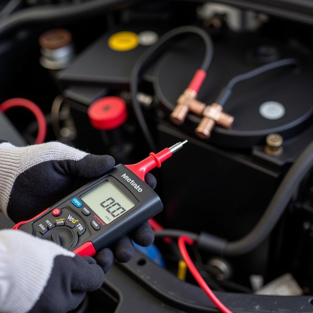 Testing Car Battery with Multimeter