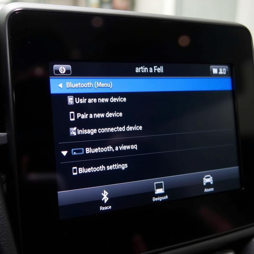 Navigating the Bluetooth Menu Options in a Car