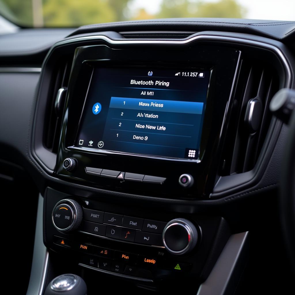 Car Bluetooth Menu and Phone Pairing