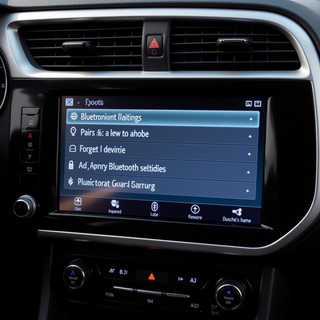 Navigating Car Bluetooth Settings Menu