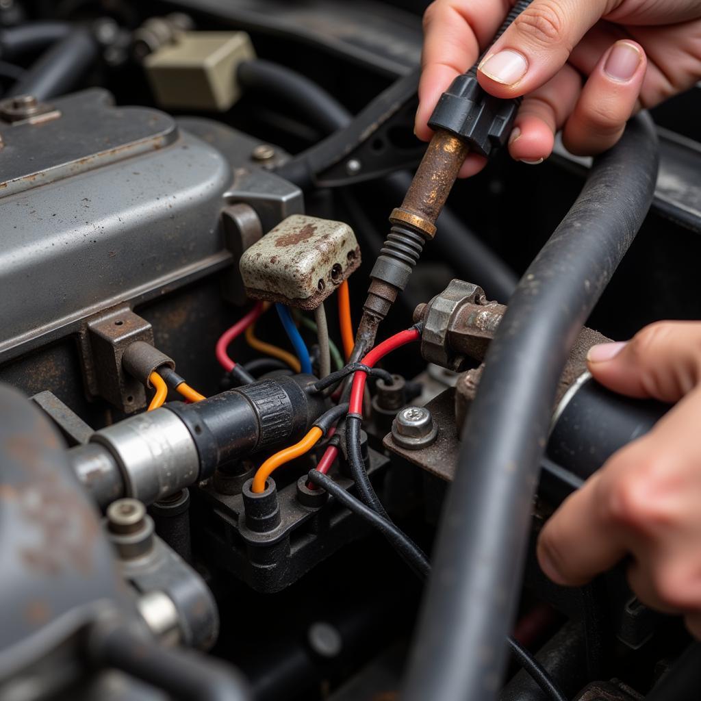 Checking Wiring Connections in Car for No-Crank Issue