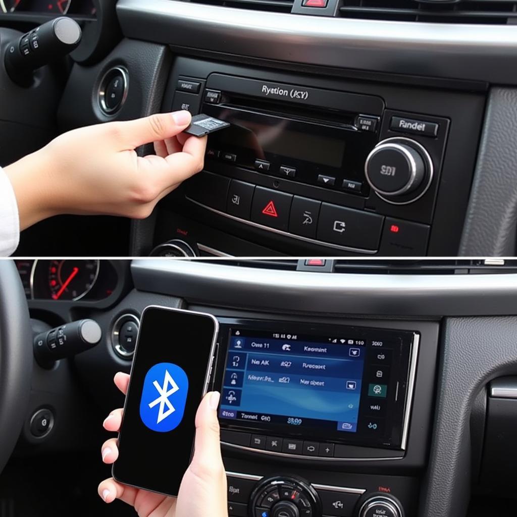 Connecting an SD card and Bluetooth to a car radio