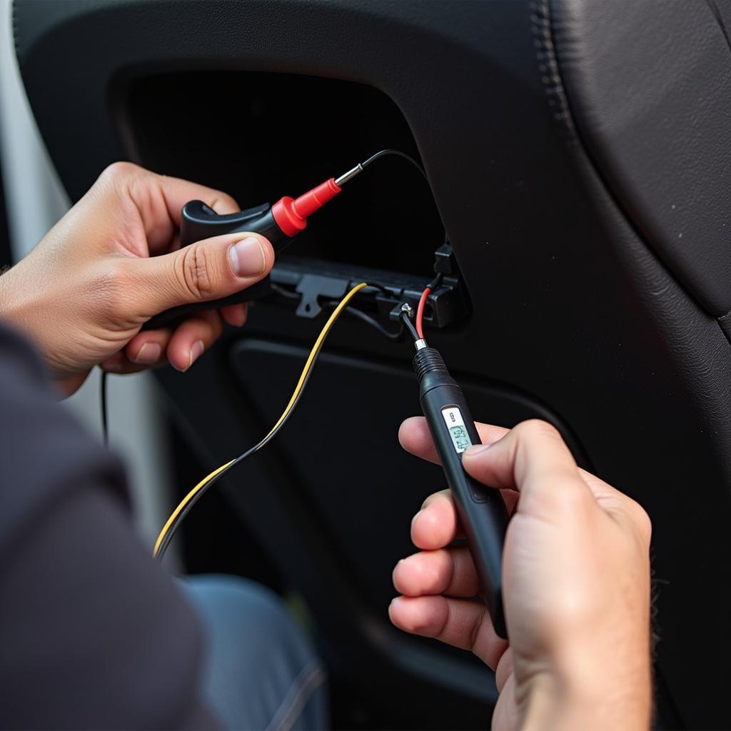 Inspecting Car Seat Wiring Connections