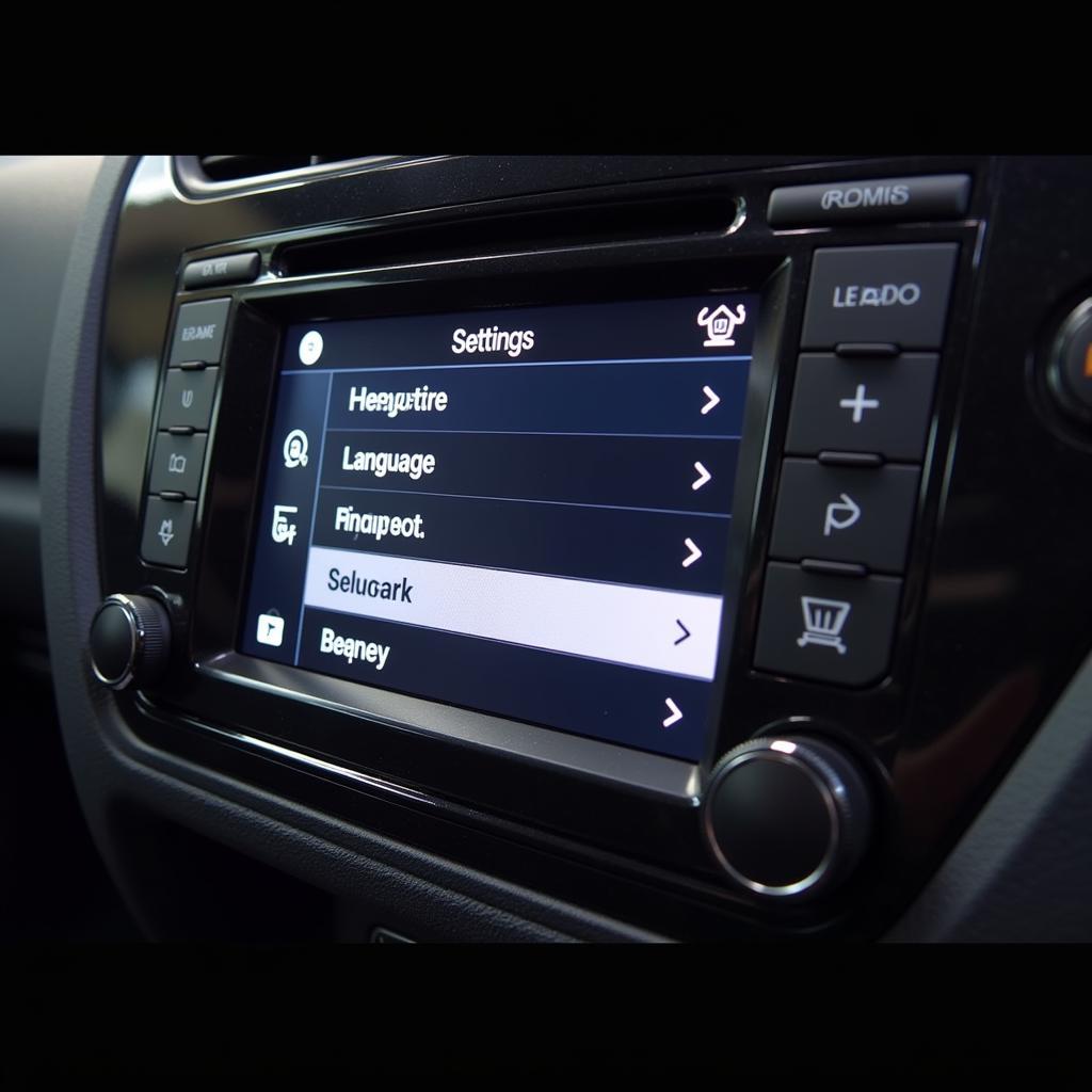 Changing Car Radio Language via Settings Menu