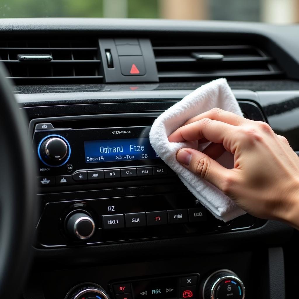 Cleaning a Retro Style Single Din Bluetooth Car Radio