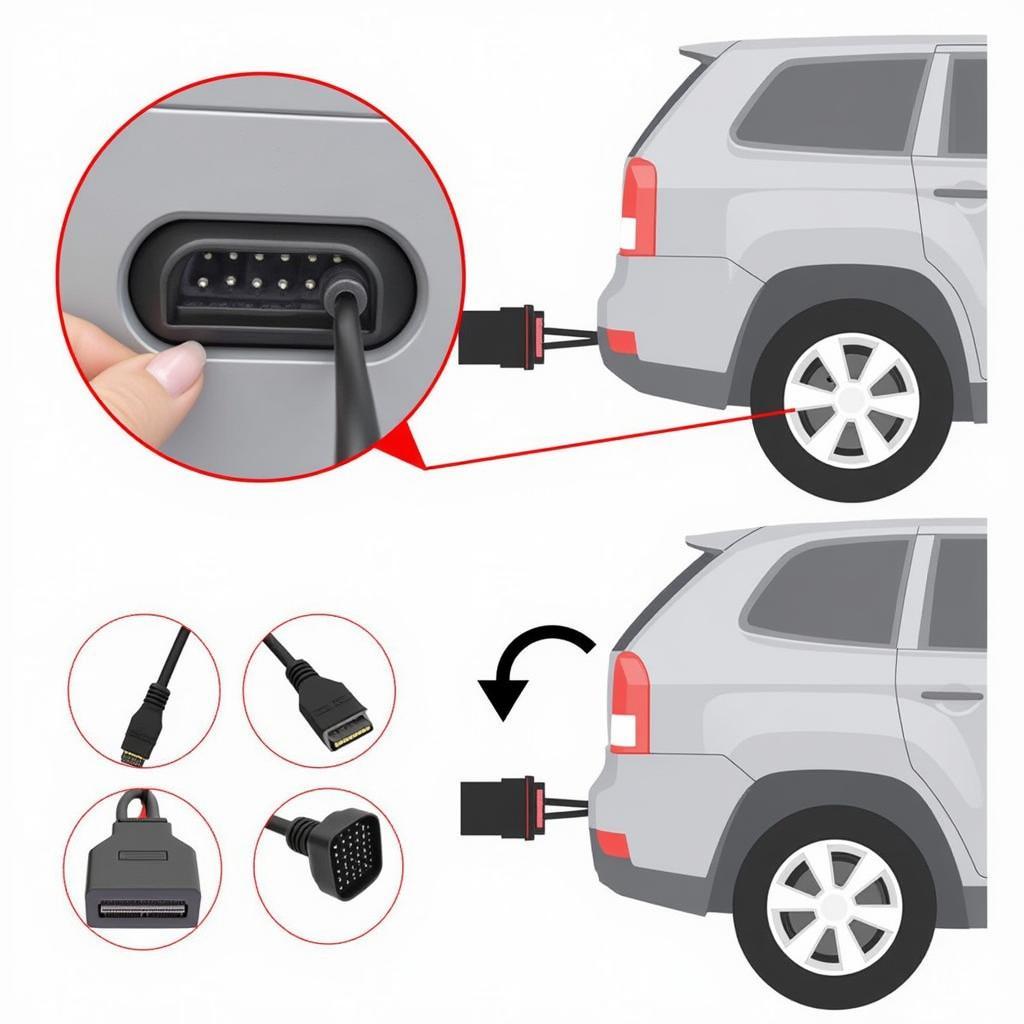 Connecting VCDS Cable to OBD2 Port