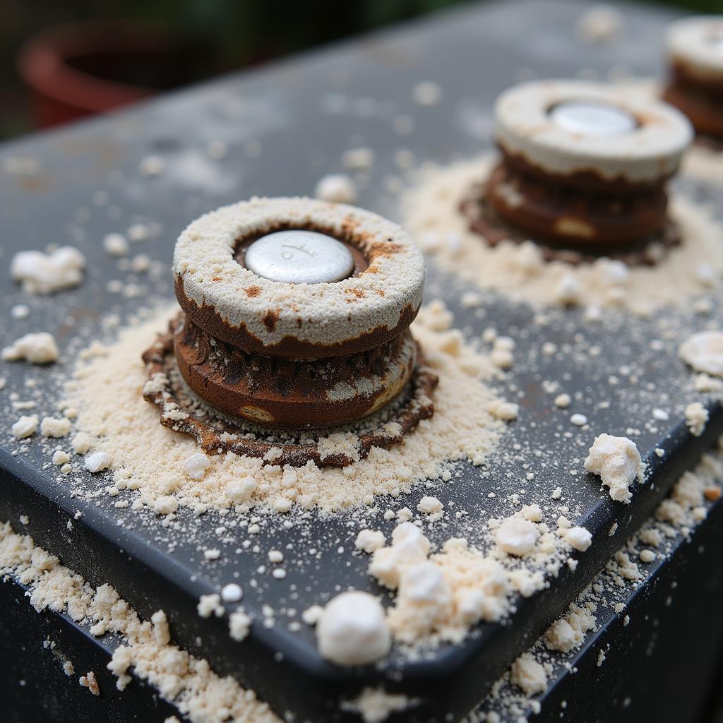 Corroded Battery Terminals in a Car