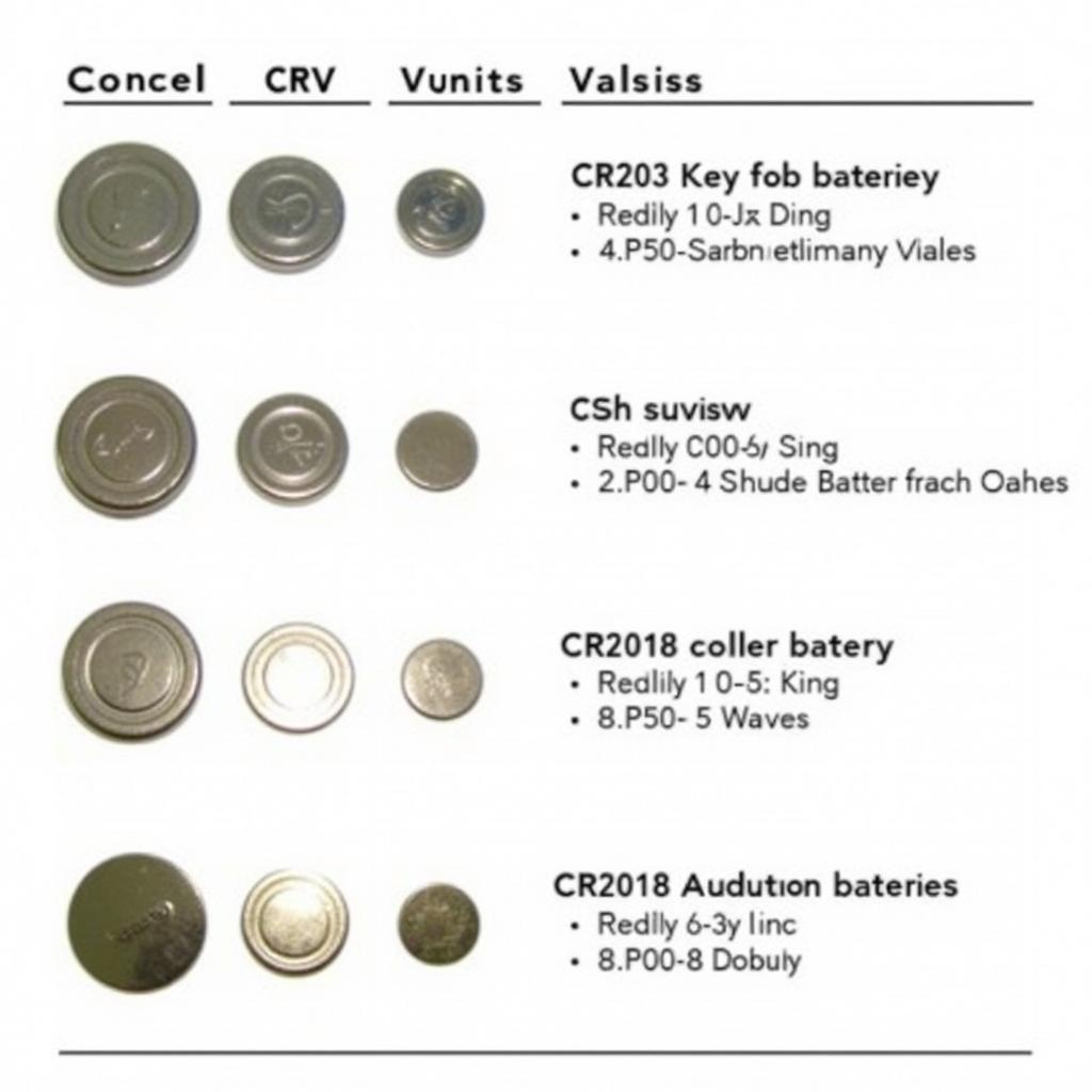 Different CRV Key Fob Battery Types