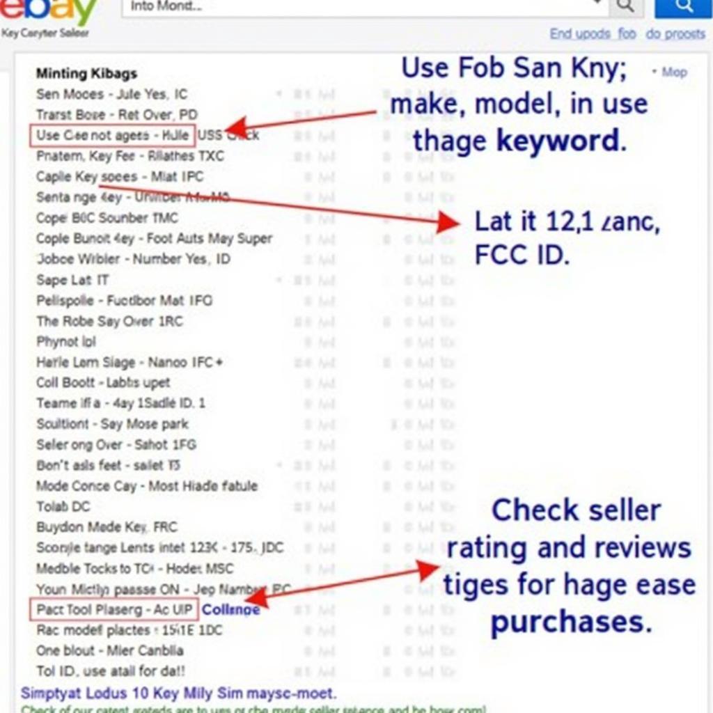 eBay Key Fob Search Tips