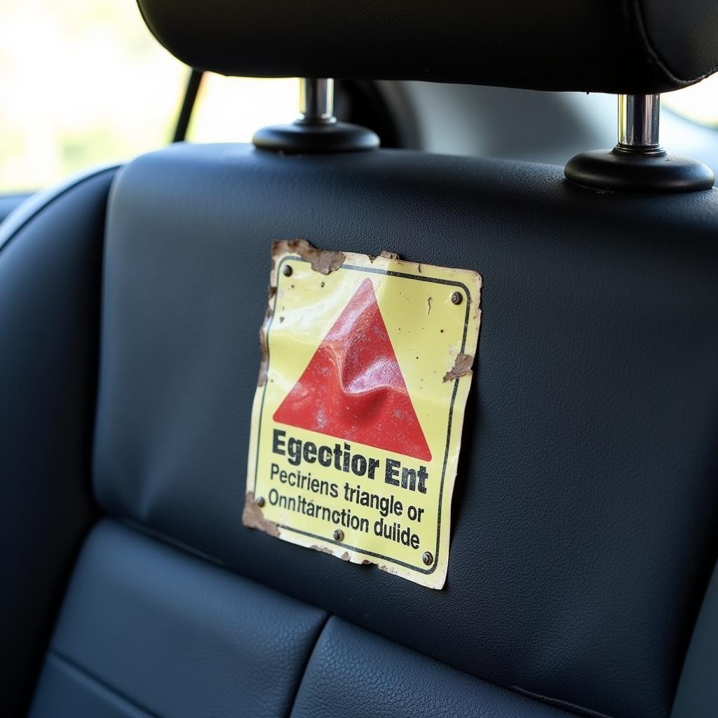 Damaged Ejection Seat Warning Sticker