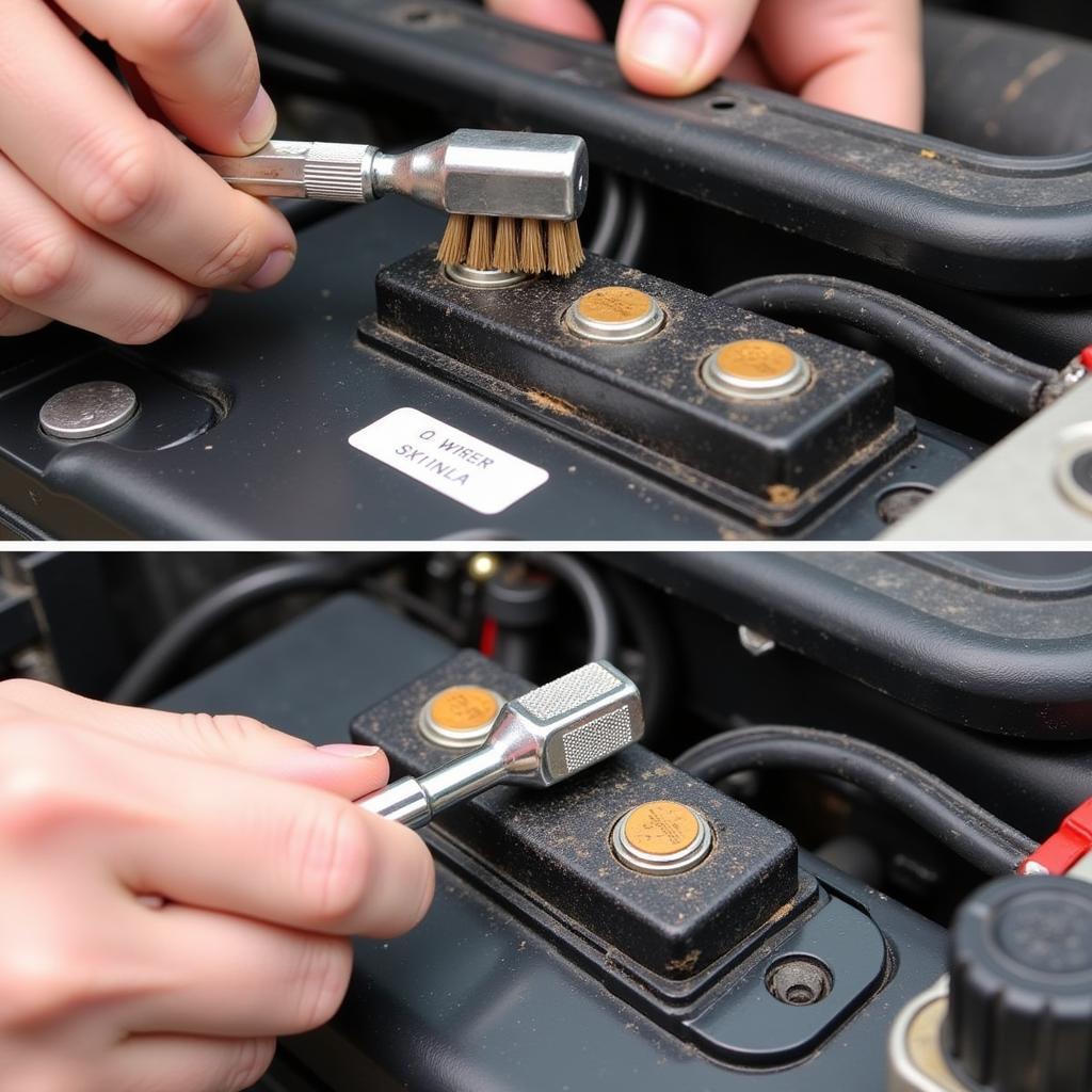 Cleaning Corroded Land Rover Battery Terminals