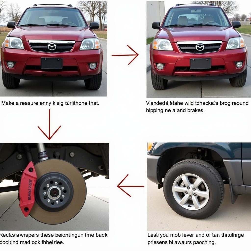 Inspecting Brake Pads on a Mazda Tribute