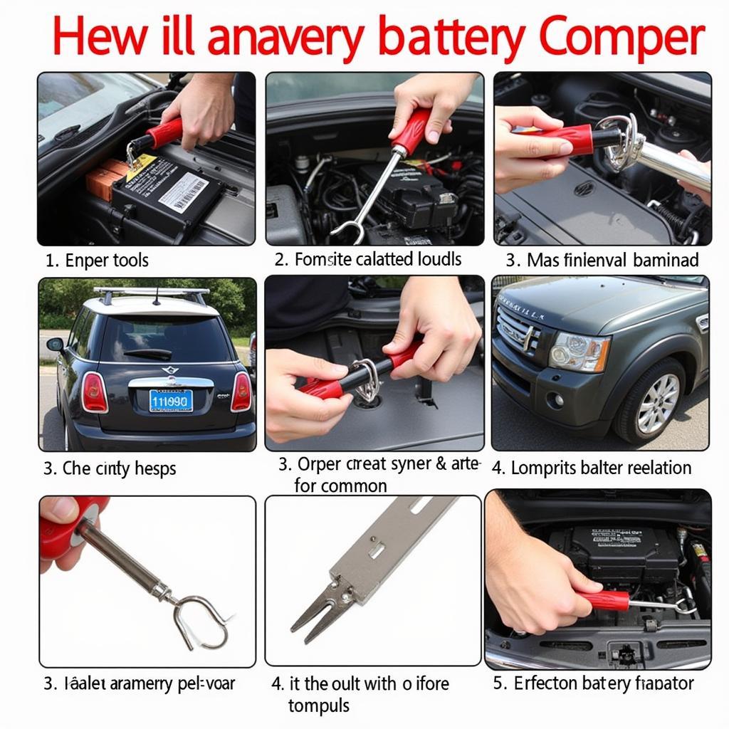 Inspecting Battery Terminals for Corrosion on a Mini Cooper