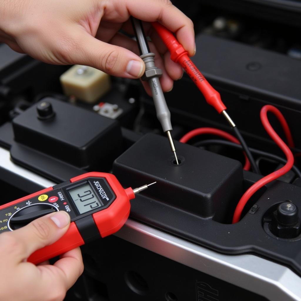 Testing a Mini Cooper Battery with a Multimeter