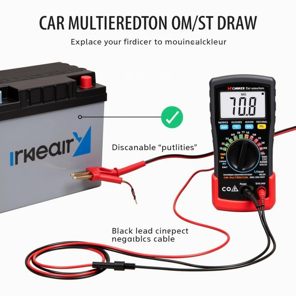 Multimeter Connected to Battery