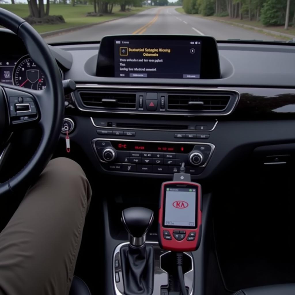 OBD-II Scanner Connected to a Kia Optima Hybrid