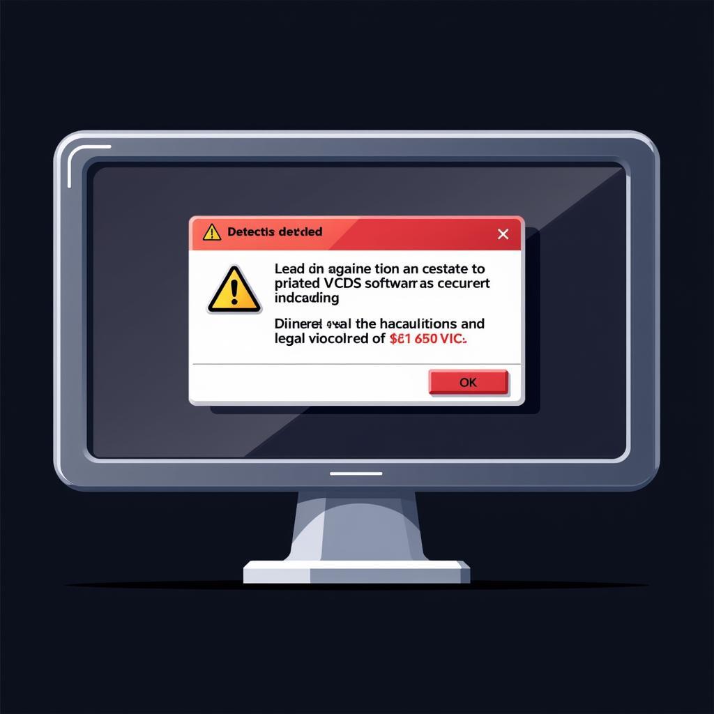 Warning Message Displayed on a Computer Screen When Using Pirated VCDS Software