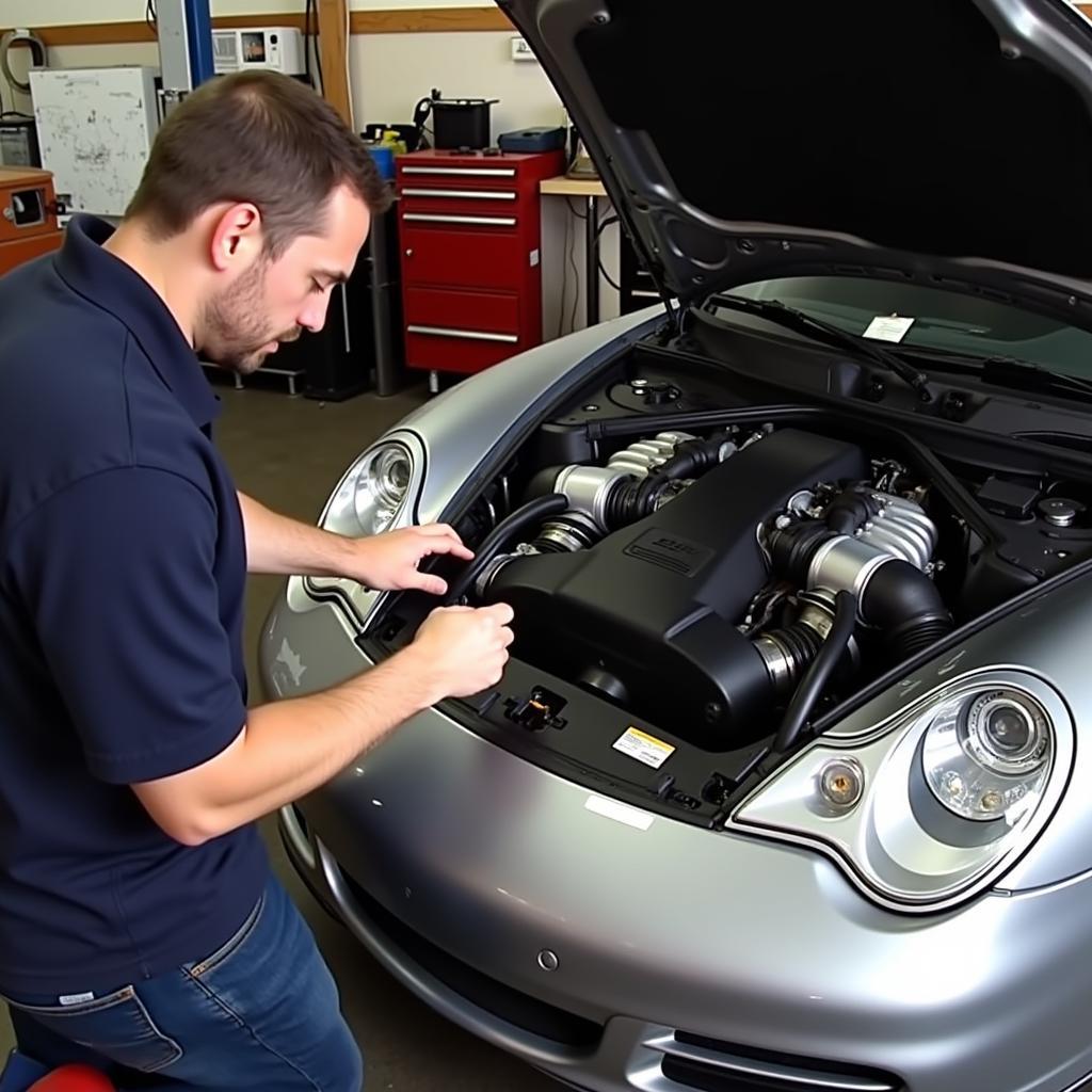 Porsche 996 2002 Engine Bay Inspection After Tuning