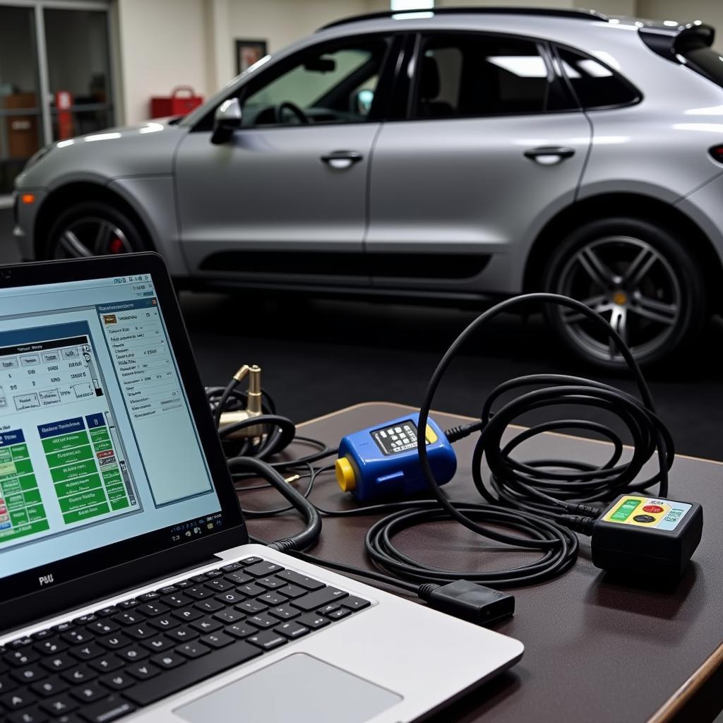 Porsche Macan Diagnostic Tools in Use