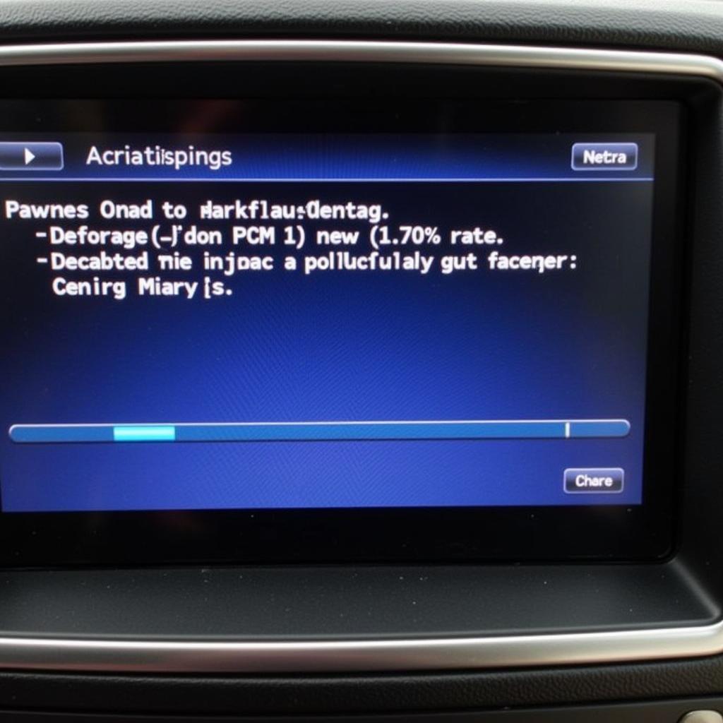 Porsche PCM 3 Software Update Screen in Progress