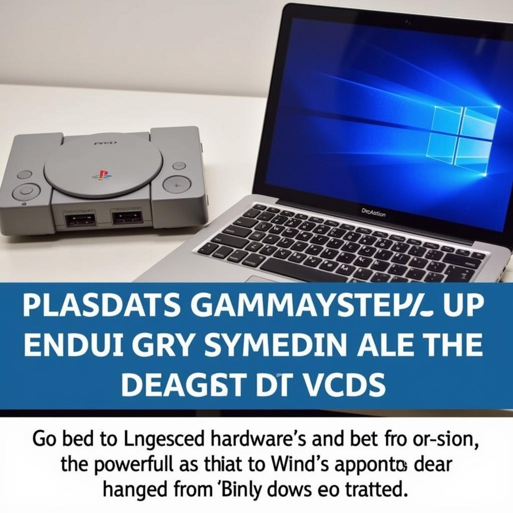 PS1 vs. Laptop for VCDS: Visual comparison of a PlayStation 1 and a laptop, highlighting their incompatibility for running VCDS software due to differing operating systems and processing power.