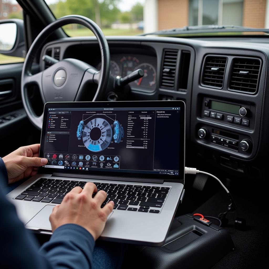 Remote diagnostics being performed on a 92 Sonoma's brake system