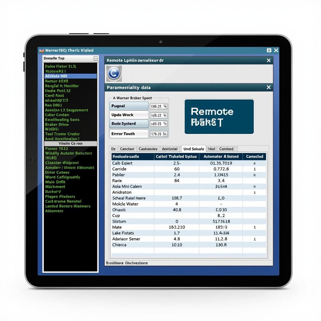 Remote Diagnostics Software Interface