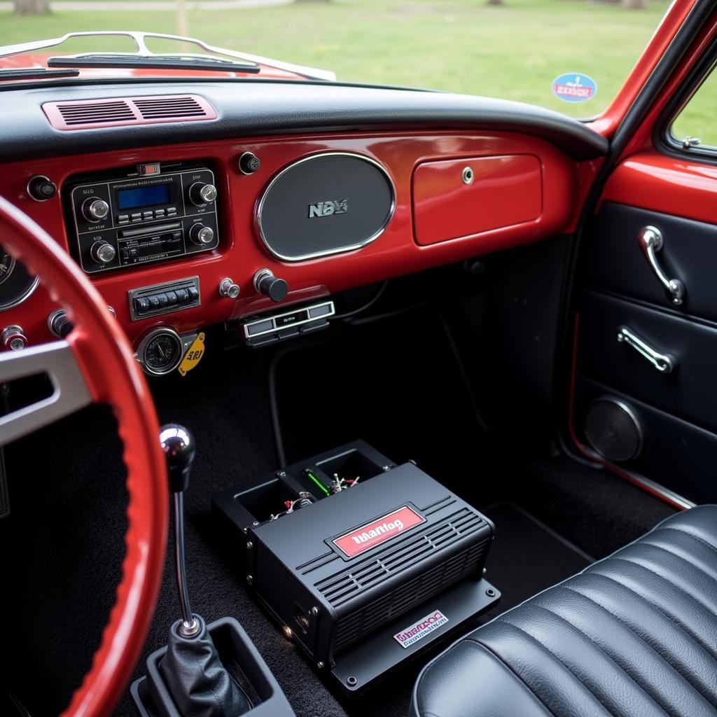 Enhanced Sound System in a Retro Bluetooth Radio Car