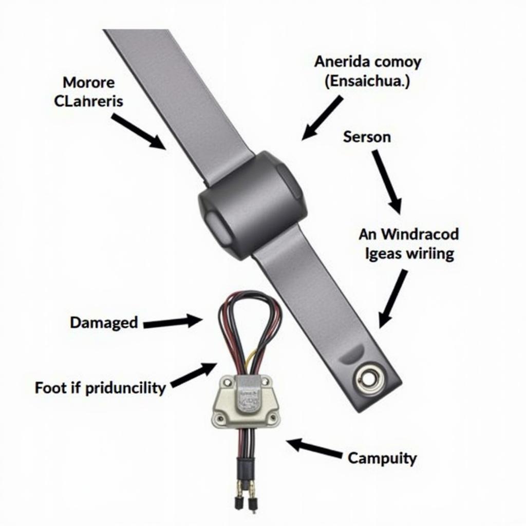 Seatbelt Buckle, Sensor, and Wiring Components