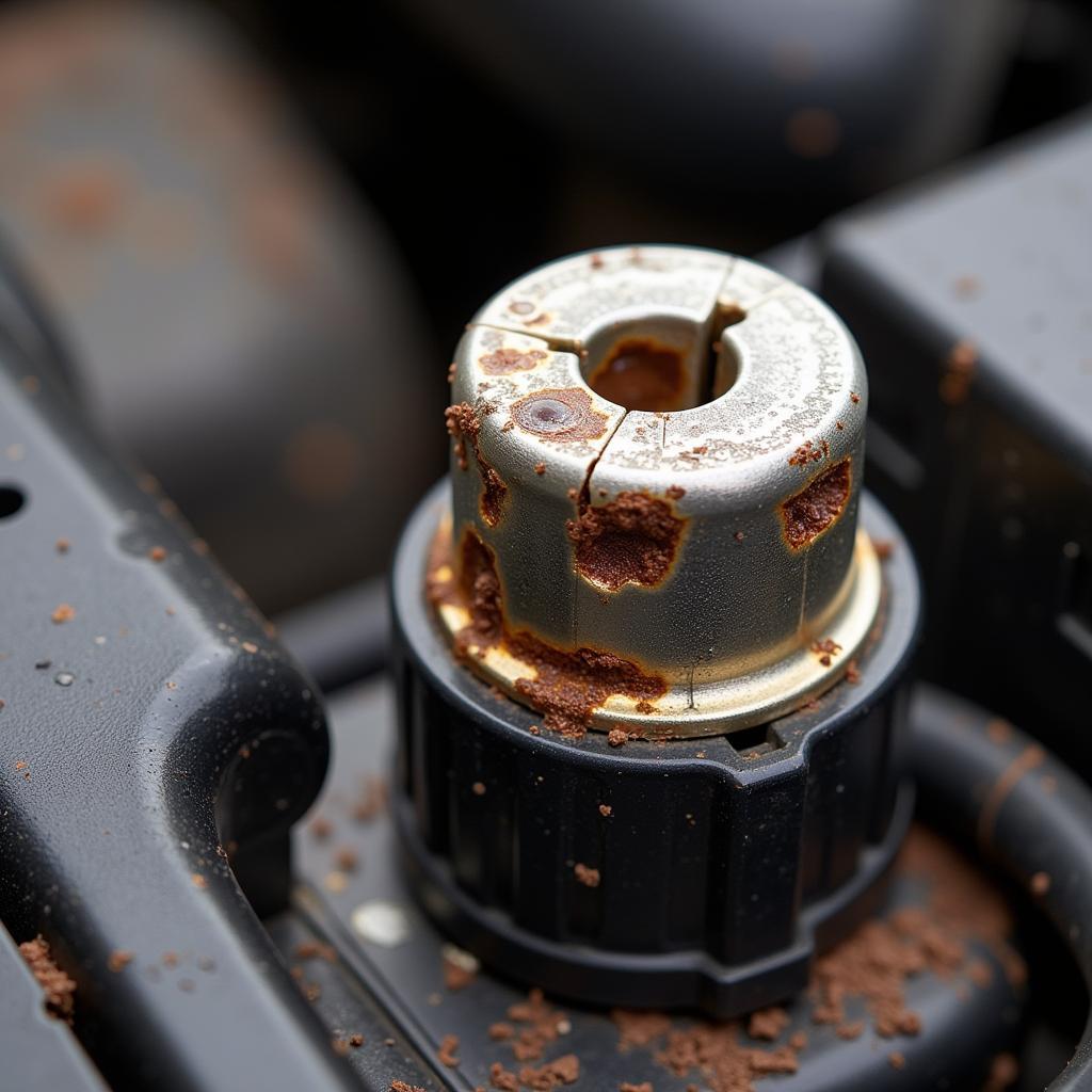 Checking car battery terminals for corrosion related to slow cranking