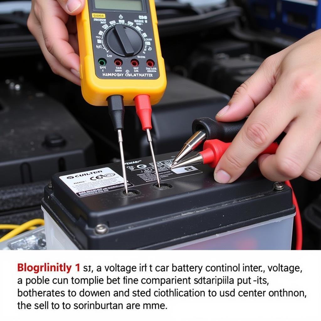 Testing a car battery with a multimeter