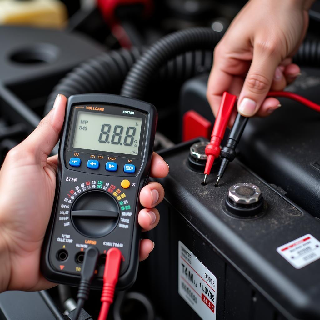 Using a Multimeter to Test Car Battery Voltage