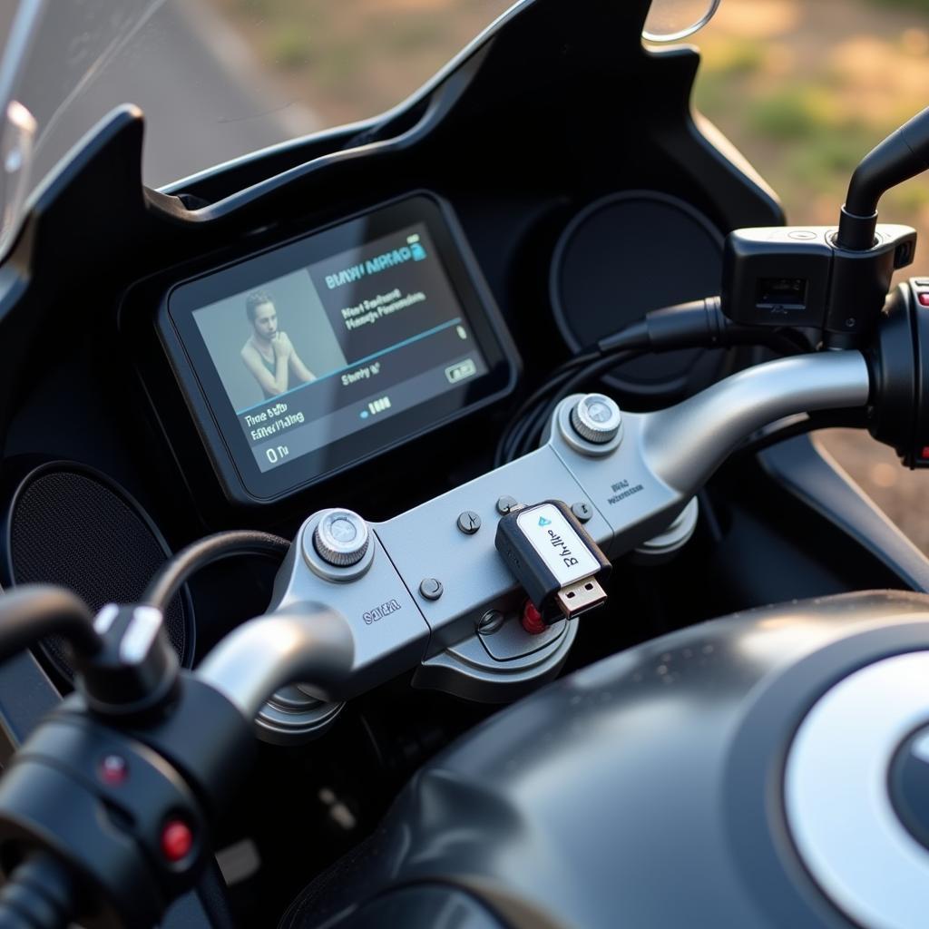 USB MP3 Player Connected to BMW R1200RT Motorcycle