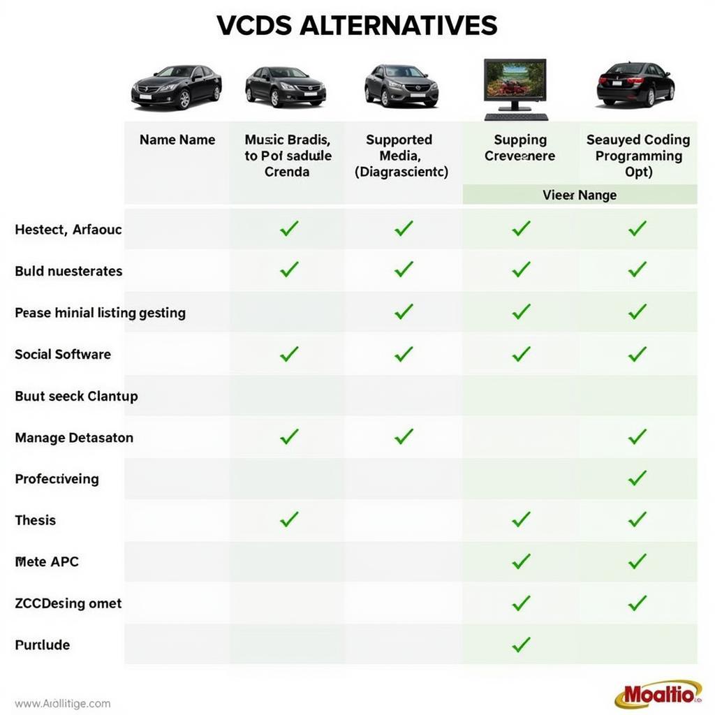 VCDS Alternatives Comparison Chart