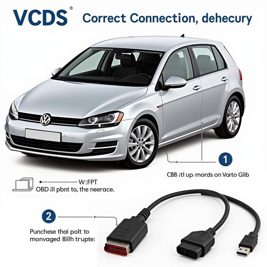 VCDS Cable Connected to Car OBD-II Port