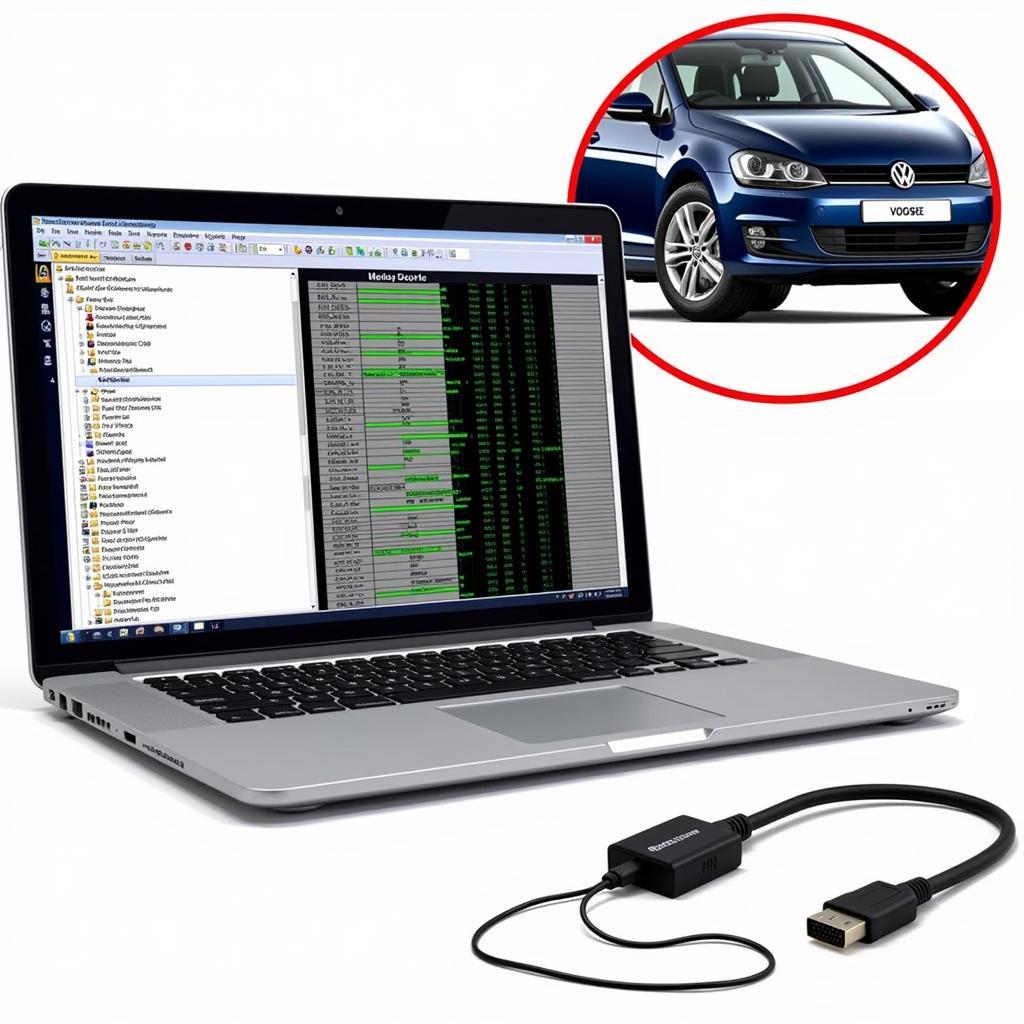 VCDS Diagnostic Interface Connected to a Car