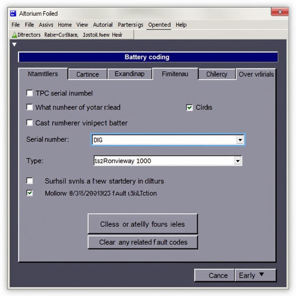 VCDS Software Interface for Battery Coding