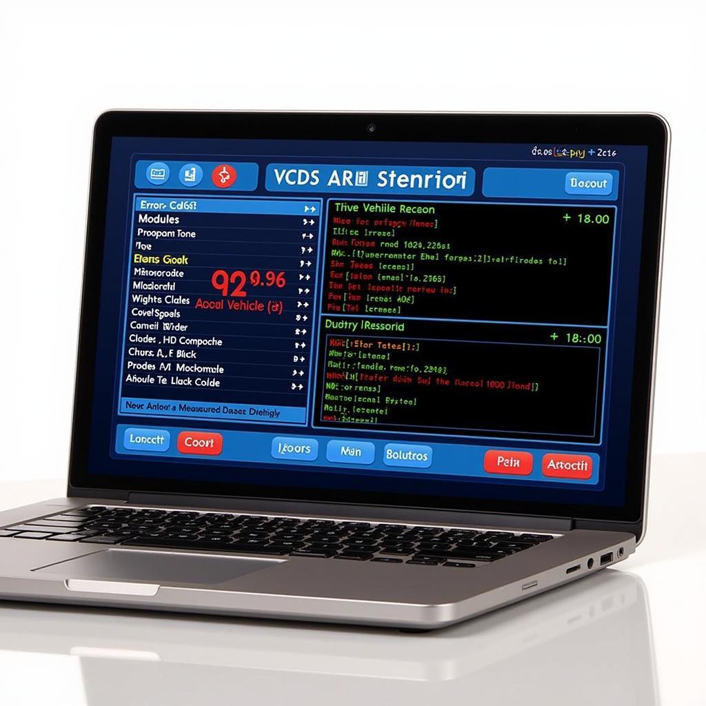 VCDS Software Interface on Laptop Screen
